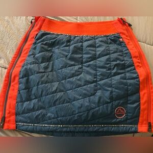 La Sportiva Navy and Orange Quilted Mini Skirt